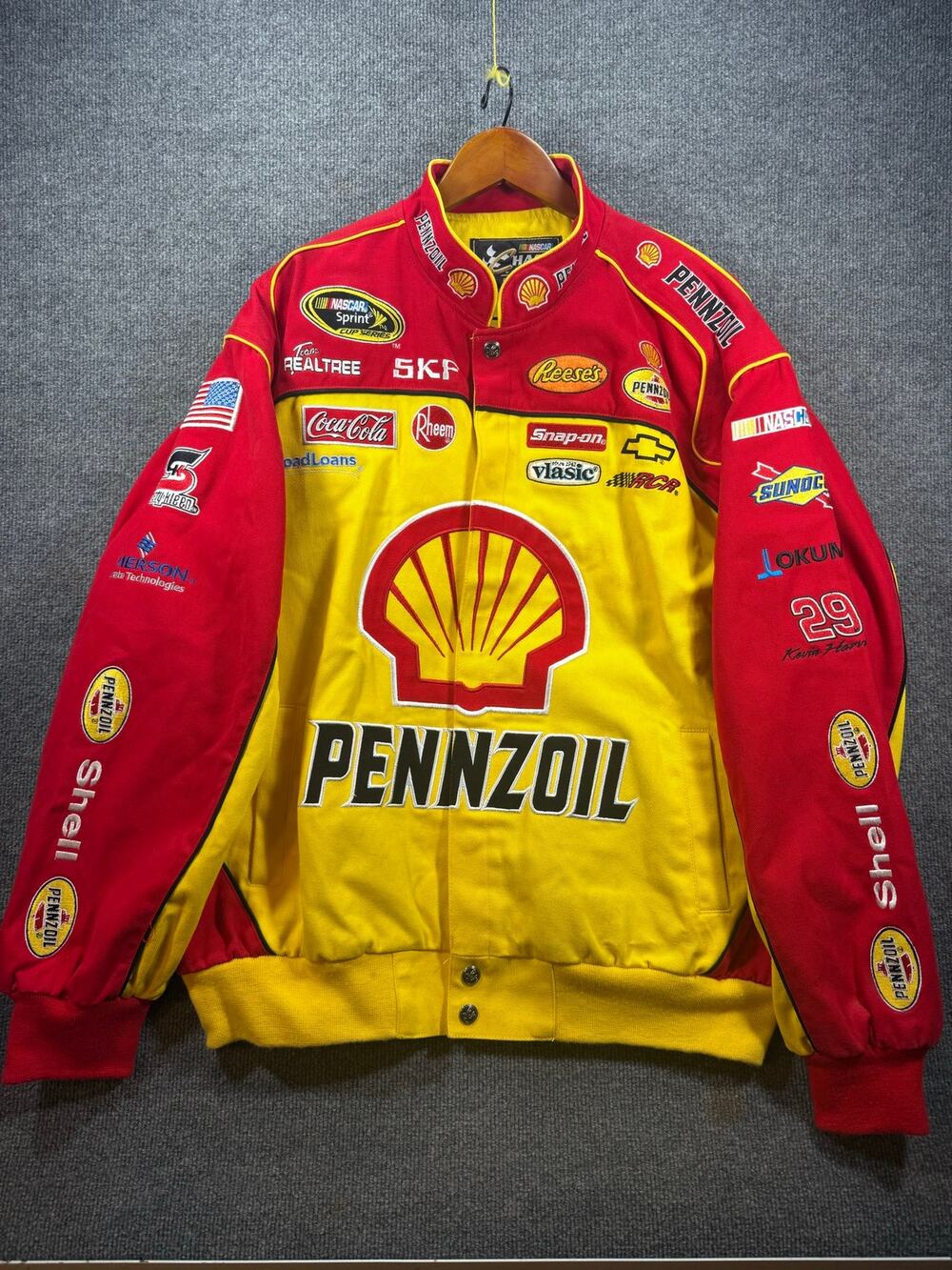 VTG Kevin Harvick 29 Shell Pennzoil NASCAR Racing Jacket Chase Authentics XL